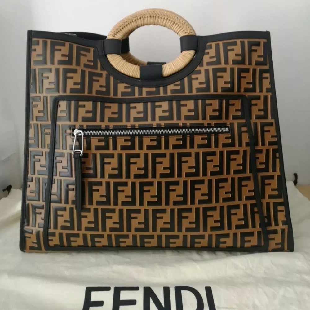SOLD! Large Fendi Runaway Shopping Tote Zucca
